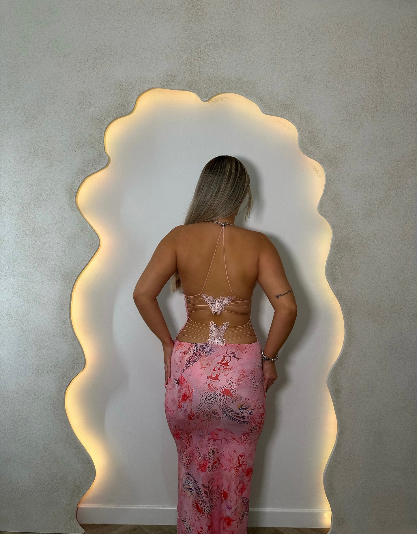 'BLOSSOM' Backless Slim Fit Tie-up Maxi Dress
