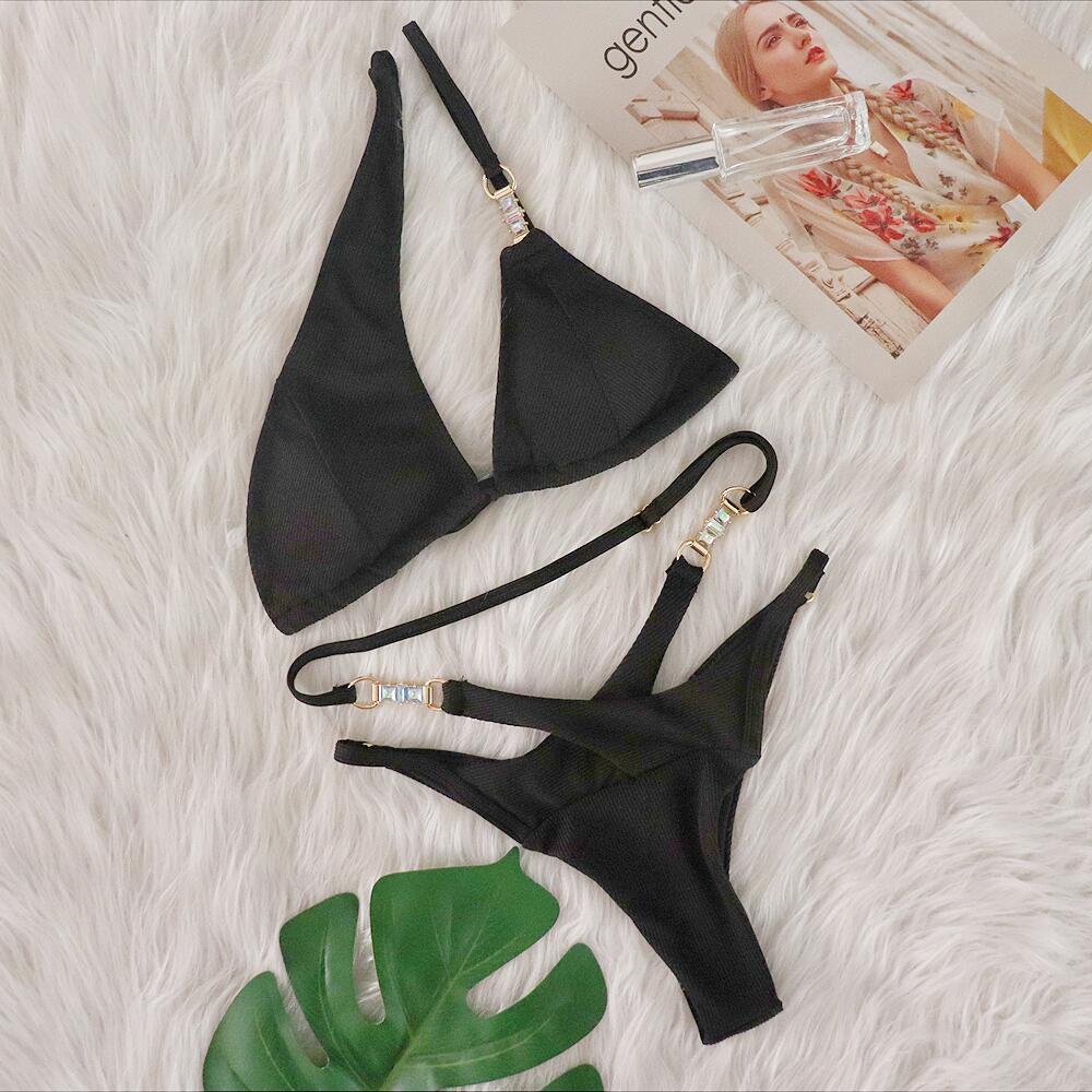 'FLIRT' Bikini Diamond Striped Strap Bikini