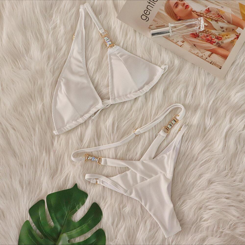 'FLIRT' Bikini Diamond Striped Strap Bikini